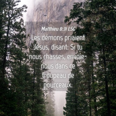 Picture 04 - Matthieu 8:31 LSG - Les démons priaient Jésus, disant: Si tu nous - Bible Verse Picture