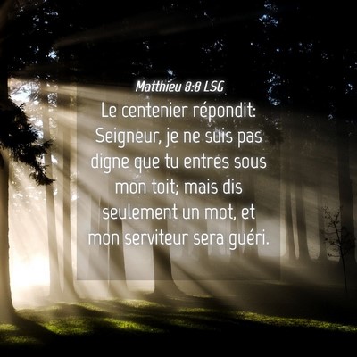 Picture 04 - Matthieu 8:8 LSG - Le centenier répondit: Seigneur, je ne suis pas - Bible Verse Picture