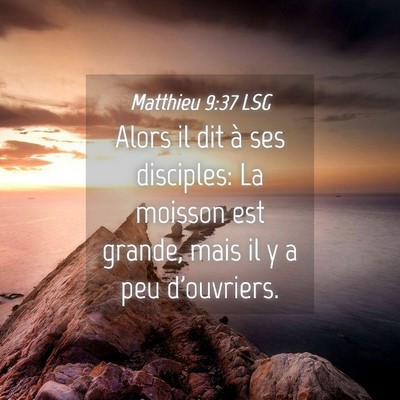 Picture 04 - Matthieu 9:37 LSG - Alors il dit à ses disciples: La moisson est - Bible Verse Picture