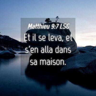 Picture 04 - Matthieu 9:7 LSG - Et il se leva, et s'en alla dans sa - Bible Verse Picture
