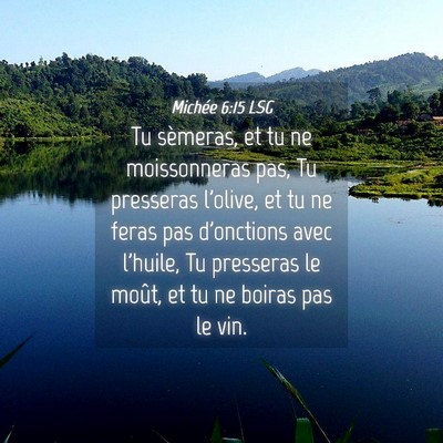 Picture 04 - Michée 6:15 LSG - Tu sèmeras, et tu ne moissonneras pas, Tu - Bible Verse Picture