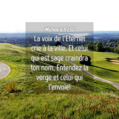 Picture 04 - Michée 6:9 LSG - La voix de l'Eternel crie à la ville, Et celui - Bible Verse Picture