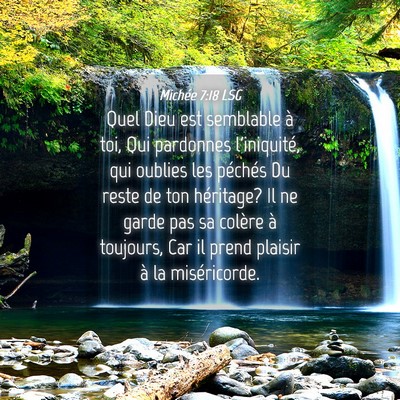 Picture 04 - Michée 7:18 LSG - Quel Dieu est semblable à toi, Qui pardonnes - Bible Verse Picture