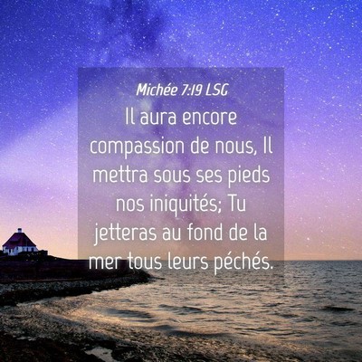 Picture 04 - Michée 7:19 LSG - Il aura encore compassion de nous, Il mettra sous - Bible Verse Picture