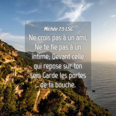 Picture 04 - Michée 7:5 LSG - Ne crois pas à un ami, Ne te fie pas à un - Bible Verse Picture