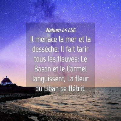 Picture 04 - Nahum 1:4 LSG - Il menace la mer et la dessèche, Il fait tarir - Bible Verse Picture