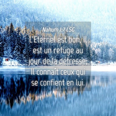 Picture 04 - Nahum 1:7 LSG - L'Eternel est bon, Il est un refuge au jour de la - Bible Verse Picture