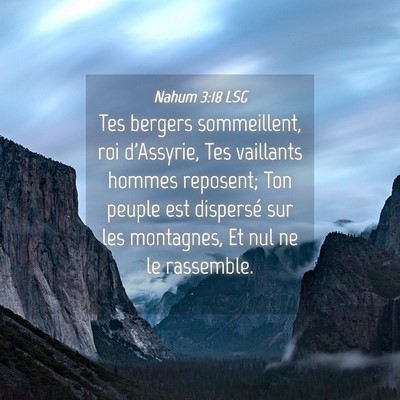 Picture 04 - Nahum 3:18 LSG - Tes bergers sommeillent, roi d'Assyrie, Tes - Bible Verse Picture