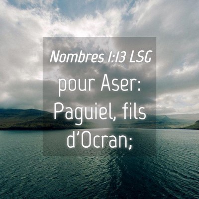 Picture 04 - Nombres 1:13 LSG - pour Aser: Paguiel, fils - Bible Verse Picture