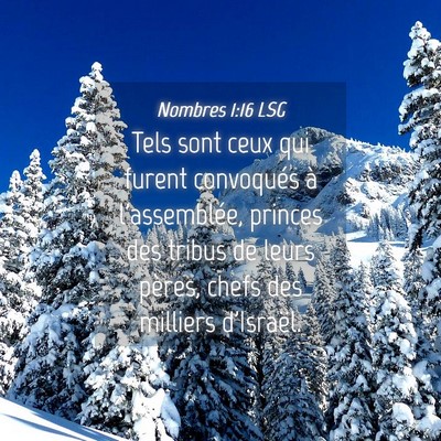 Picture 04 - Nombres 1:16 LSG - Tels sont ceux qui furent convoqués à - Bible Verse Picture