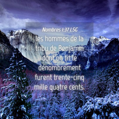 Picture 04 - Nombres 1:37 LSG - les hommes de la tribu de Benjamin dont on fit le - Bible Verse Picture