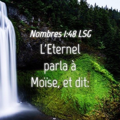 Picture 04 - Nombres 1:48 LSG - L'Eternel parla à Moïse, et - Bible Verse Picture