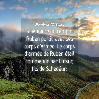 Picture 04 - Nombres 10:18 LSG - La bannière du camp de Ruben partit, avec ses - Bible Verse Picture