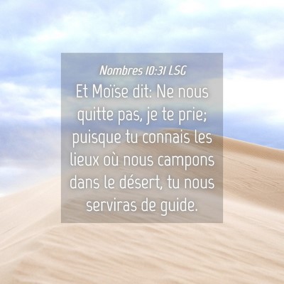 Picture 04 - Nombres 10:31 LSG - Et Moïse dit: Ne nous quitte pas, je te prie; - Bible Verse Picture