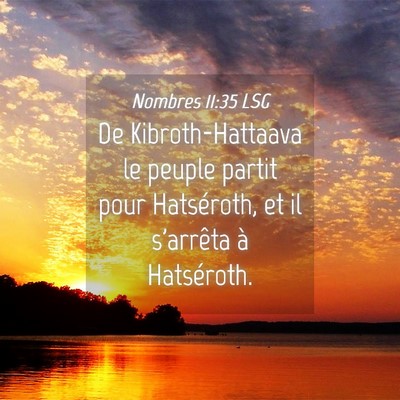 Picture 04 - Nombres 11:35 LSG - De Kibroth-Hattaava le peuple partit pour - Bible Verse Picture