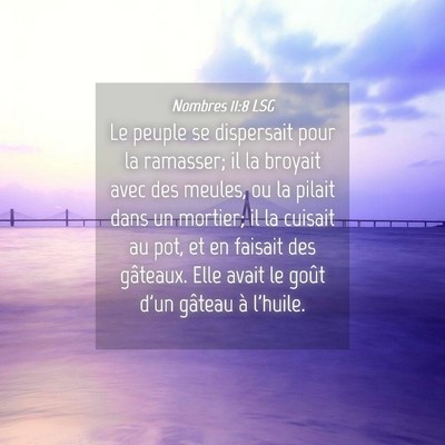 Picture 04 - Nombres 11:8 LSG - Le peuple se dispersait pour la ramasser; il la - Bible Verse Picture