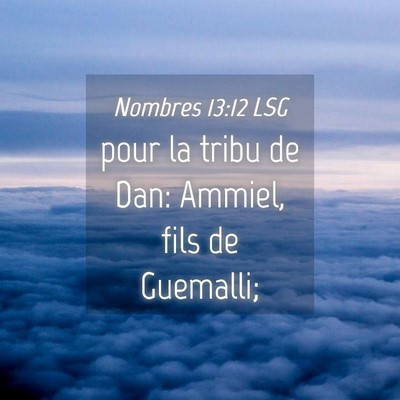 Picture 04 - Nombres 13:12 LSG - pour la tribu de Dan: Ammiel, fils de - Bible Verse Picture