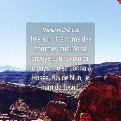 Picture 04 - Nombres 13:16 LSG - Tels sont les noms des hommes que Moïse envoya - Bible Verse Picture