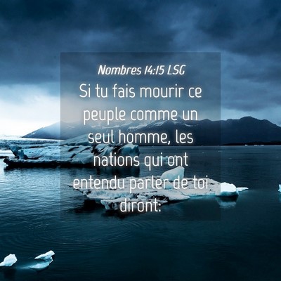 Picture 04 - Nombres 14:15 LSG - Si tu fais mourir ce peuple comme un seul homme, - Bible Verse Picture