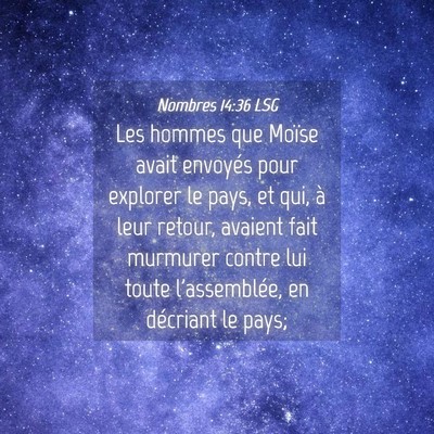 Picture 04 - Nombres 14:36 LSG - Les hommes que Moïse avait envoyés pour - Bible Verse Picture