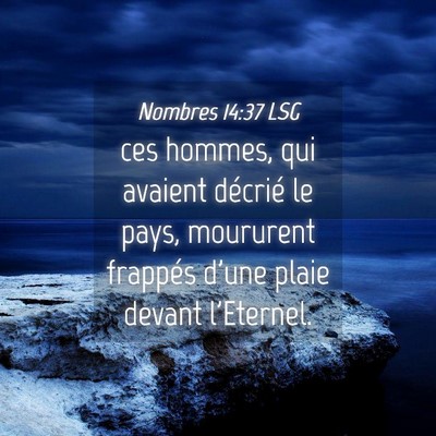 Picture 04 - Nombres 14:37 LSG - ces hommes, qui avaient décrié le pays, - Bible Verse Picture