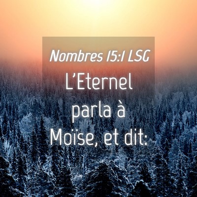 Picture 04 - Nombres 15:1 LSG - L'Eternel parla à Moïse, et - Bible Verse Picture