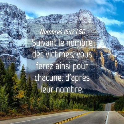 Picture 04 - Nombres 15:12 LSG - Suivant le nombre des victimes, vous ferez ainsi - Bible Verse Picture