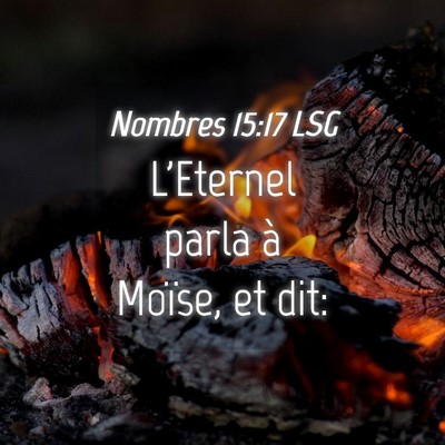 Picture 04 - Nombres 15:17 LSG - L'Eternel parla à Moïse, et - Bible Verse Picture
