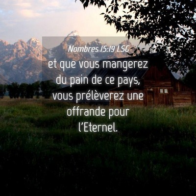 Picture 04 - Nombres 15:19 LSG - et que vous mangerez du pain de ce pays, vous - Bible Verse Picture