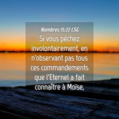 Picture 04 - Nombres 15:22 LSG - Si vous péchez involontairement, en n'observant - Bible Verse Picture