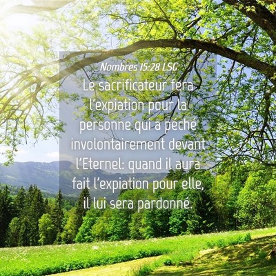 Picture 04 - Nombres 15:28 LSG - Le sacrificateur fera l'expiation pour la - Bible Verse Picture