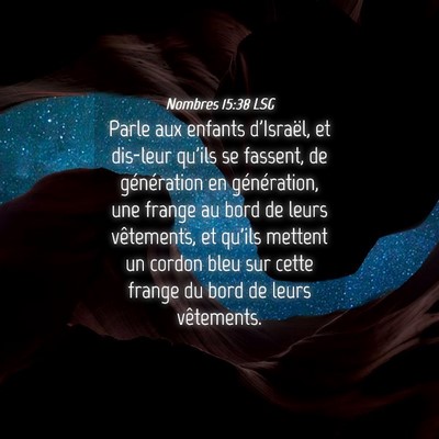 Picture 04 - Nombres 15:38 LSG - Parle aux enfants d'Israël, et dis-leur qu'ils - Bible Verse Picture