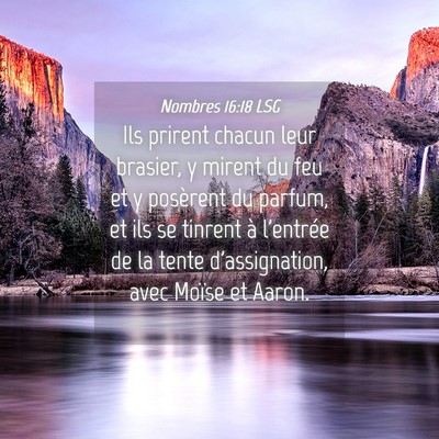 Picture 04 - Nombres 16:18 LSG - Ils prirent chacun leur brasier, y mirent du feu - Bible Verse Picture