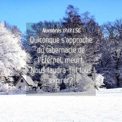 Picture 04 - Nombres 17:13 LSG - Quiconque s'approche du tabernacle de l'Eternel, - Bible Verse Picture