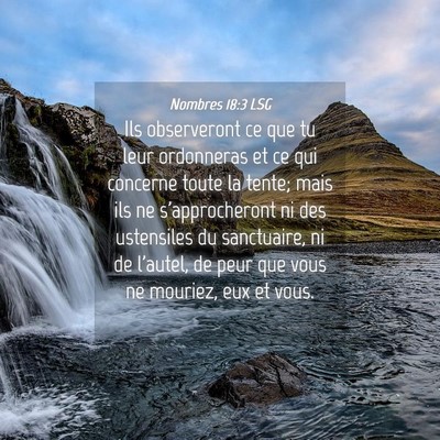 Picture 04 - Nombres 18:3 LSG - Ils observeront ce que tu leur ordonneras et ce - Bible Verse Picture
