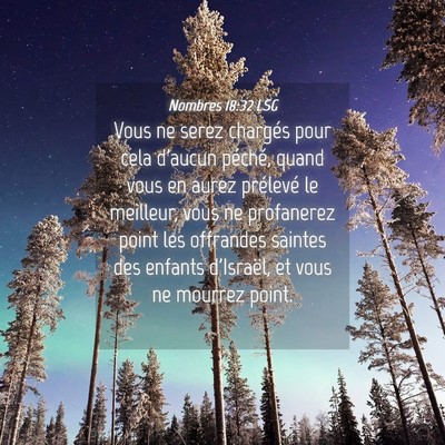 Picture 04 - Nombres 18:32 LSG - Vous ne serez chargés pour cela d'aucun péché, - Bible Verse Picture