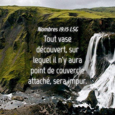 Picture 04 - Nombres 19:15 LSG - Tout vase découvert, sur lequel il n'y aura - Bible Verse Picture