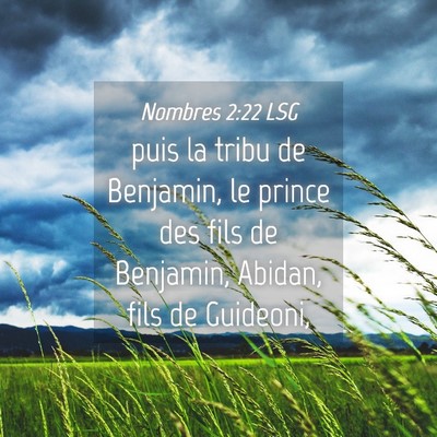 Picture 04 - Nombres 2:22 LSG - puis la tribu de Benjamin, le prince des fils de - Bible Verse Picture