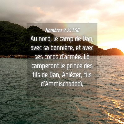 Picture 04 - Nombres 2:25 LSG - Au nord, le camp de Dan, avec sa bannière, et - Bible Verse Picture