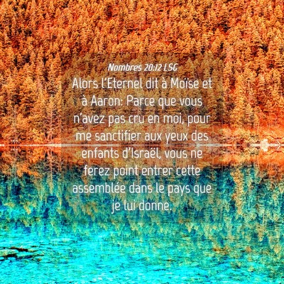 Picture 04 - Nombres 20:12 LSG - Alors l'Eternel dit à Moïse et à Aaron: Parce - Bible Verse Picture