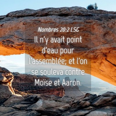 Picture 04 - Nombres 20:2 LSG - Il n'y avait point d'eau pour l'assemblée; et - Bible Verse Picture