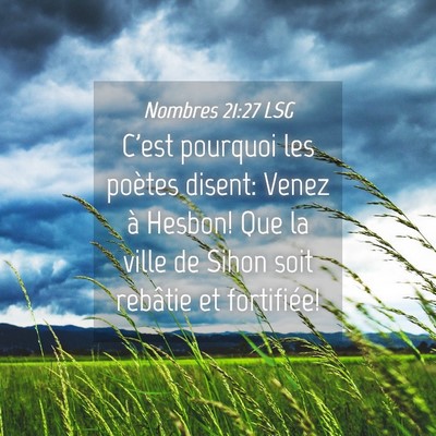 Picture 04 - Nombres 21:27 LSG - C'est pourquoi les poètes disent: Venez à - Bible Verse Picture