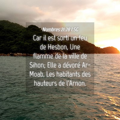 Picture 04 - Nombres 21:28 LSG - Car il est sorti un feu de Hesbon, Une flamme de - Bible Verse Picture