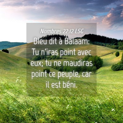 Picture 04 - Nombres 22:12 LSG - Dieu dit à Balaam: Tu n'iras point avec eux; tu - Bible Verse Picture