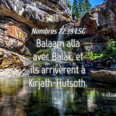Picture 04 - Nombres 22:39 LSG - Balaam alla avec Balak, et ils arrivèrent à - Bible Verse Picture