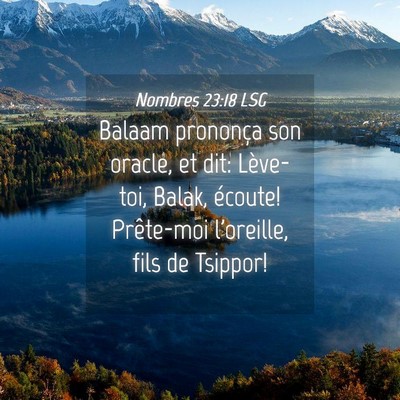 Picture 04 - Nombres 23:18 LSG - Balaam prononça son oracle, et dit: Lève-toi, - Bible Verse Picture