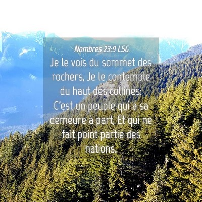 Picture 04 - Nombres 23:9 LSG - Je le vois du sommet des rochers, Je le contemple - Bible Verse Picture