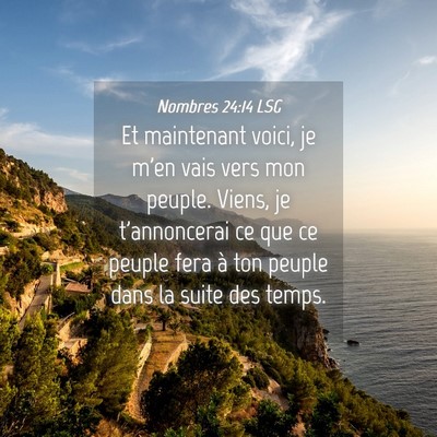 Picture 04 - Nombres 24:14 LSG - Et maintenant voici, je m'en vais vers mon - Bible Verse Picture