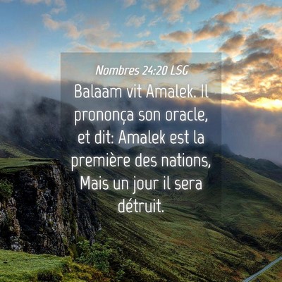 Picture 04 - Nombres 24:20 LSG - Balaam vit Amalek. Il prononça son oracle, et - Bible Verse Picture