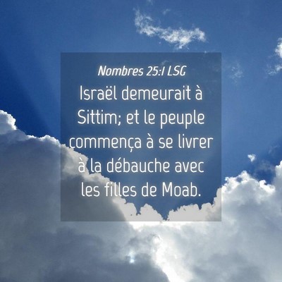Picture 04 - Nombres 25:1 LSG - Israël demeurait à Sittim; et le peuple - Bible Verse Picture